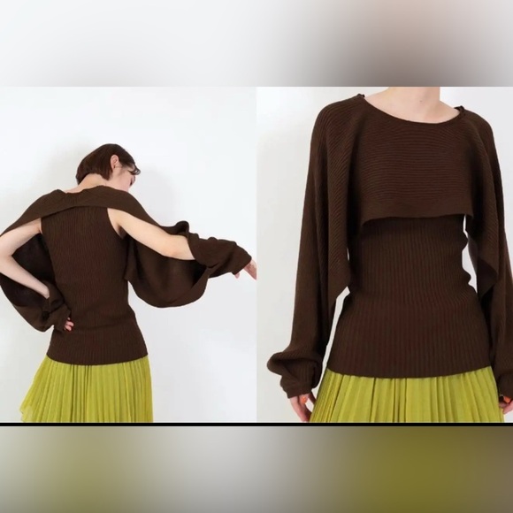 rito structure Sweaters - rito structure slit sleeve knit top SZ XS 1